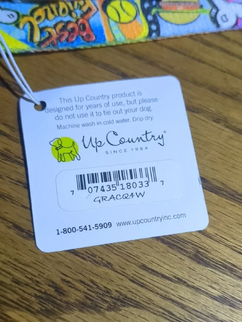 NWT Upcountry Sport Graffiti Bright Multicolor 'Woof' Dog Collar & Leash Set